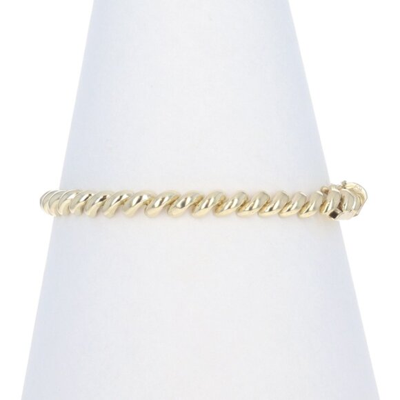 Yellow Gold San Marco Chain Bracelet 7" 14k - Picture 3 of 6